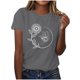 thumbnail image 1 of Tops de Ajuste Suelto para las Mujeres Sudadera Casual Impresa Manga Corta Cuello Redondo Superior, Poliéster, 1 of 7