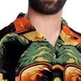 thumbnail image 5 of Vintage Bear Men's Short Sleeve Poplin Shirt, Casual Printed Button Down Top for Summer Beach, Spread Collar Unisex Beach Shirt, 5 of 6