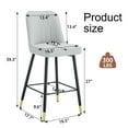thumbnail image 4 of LUFTUT Bar Stools Set of 2, Counter Height Barstools with Back, Modern Faux Leather Kitchen Stools, 27" Light Gray Barstools with Stable Metal Legs for Small Spaces, Kitchen Island, Coffee Corner, 4 of 7