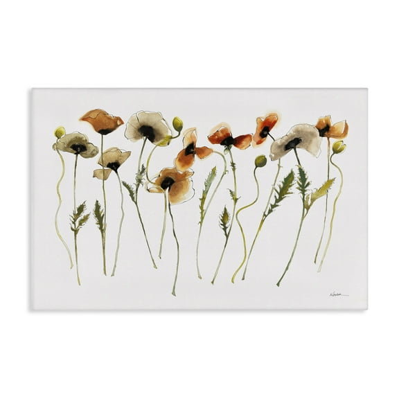 Stupell Industries Autumn Poppy Sprigs Botanical & Floral Painting Gallery Wrapped Canvas Art Print Wall Art, 24 x 16
