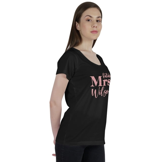 Inkdotpot Personalized Womens Tshirt Top Future MrsWeddingAnnouncement Shirt-9G
