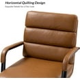 thumbnail image 6 of Faux Leather Home Office Chair, Swivel Task Desk Chair with Padded Cushion  Camel, 6 of 9