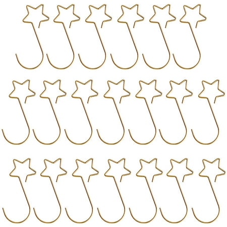 

Wall Hooks 20 Pieces/Pack Christmas Decoration Ornaments Star-Shaped Metal Hooks for Tree Gold