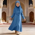 thumbnail image 2 of Ticikt Chiffon layered Open Abaya Cardigan Abayas Dresses for Girls Casual Robe Kimono Islam Clothing,Color:Blue,Size:7-8 Years, 2 of 6