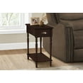 thumbnail image 2 of 2 Tier Accent Table with Storage Drawer, 24 Inch High, Brown Veneer, Traditional for Bedroom & Living Room, 2 of 5