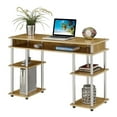 thumbnail image 3 of Pemberly Row No Tools Student Desk with Shelves in Light Oak Wood Finish, 3 of 7