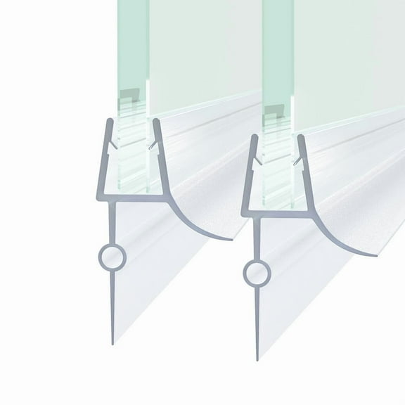 Frameless Shower Door Bottom Seal, 2-Pack Shower Door Seal Strip for 5/16 Inch Glass Shower Door Sweep, Stop Shower Leaks and Create a Water Barrier 31.5" Long Sweep