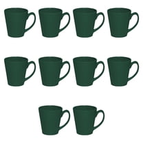 Glossy Ceramic Latte Coffee Mug 12 oz. Set of 10, Bulk Pack - Perfect for Tea, Espresso, Cappuccino, Hot Cocoa - Green