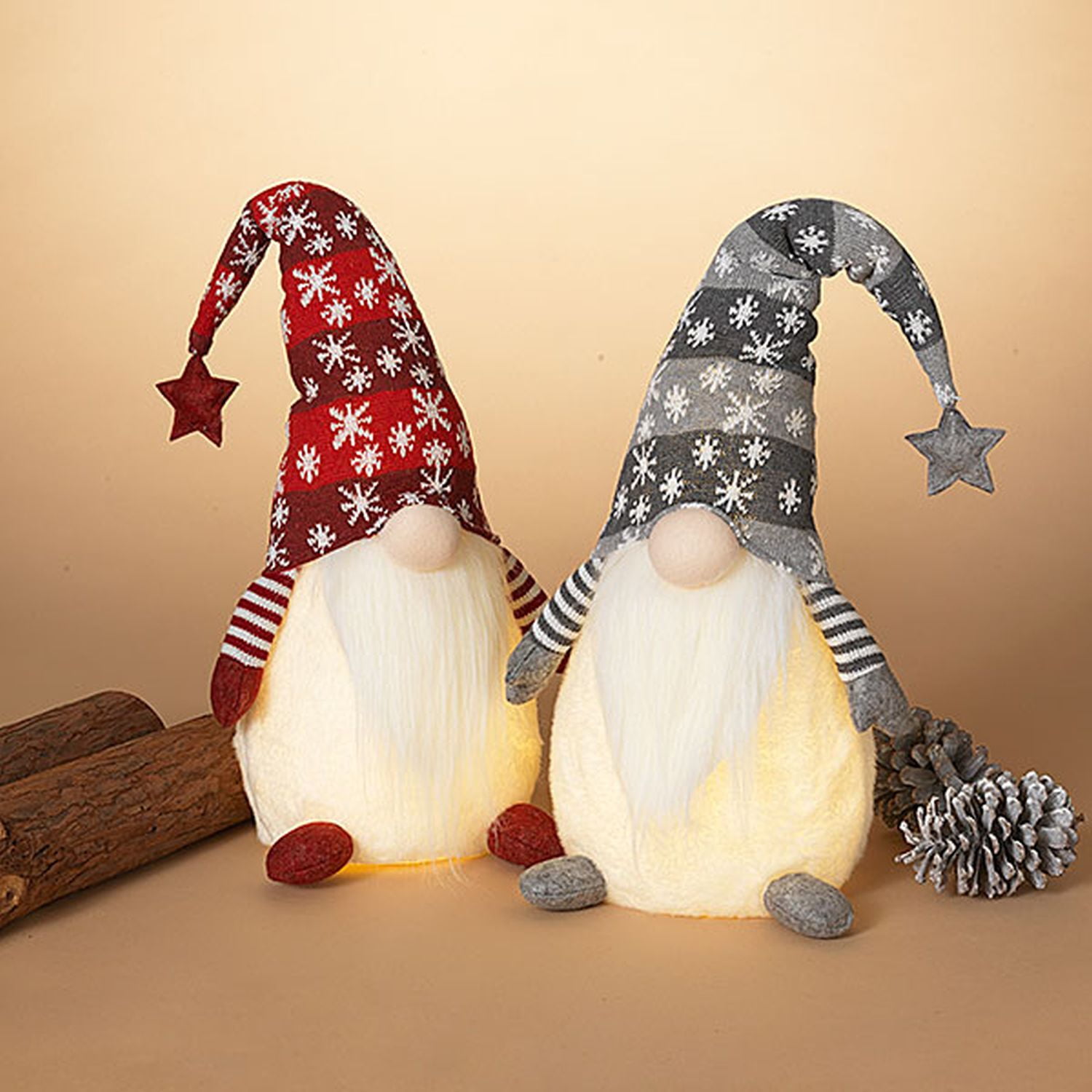 Gerson Companies 2020 Lighted Holiday Plush Gnome Figurine, 26