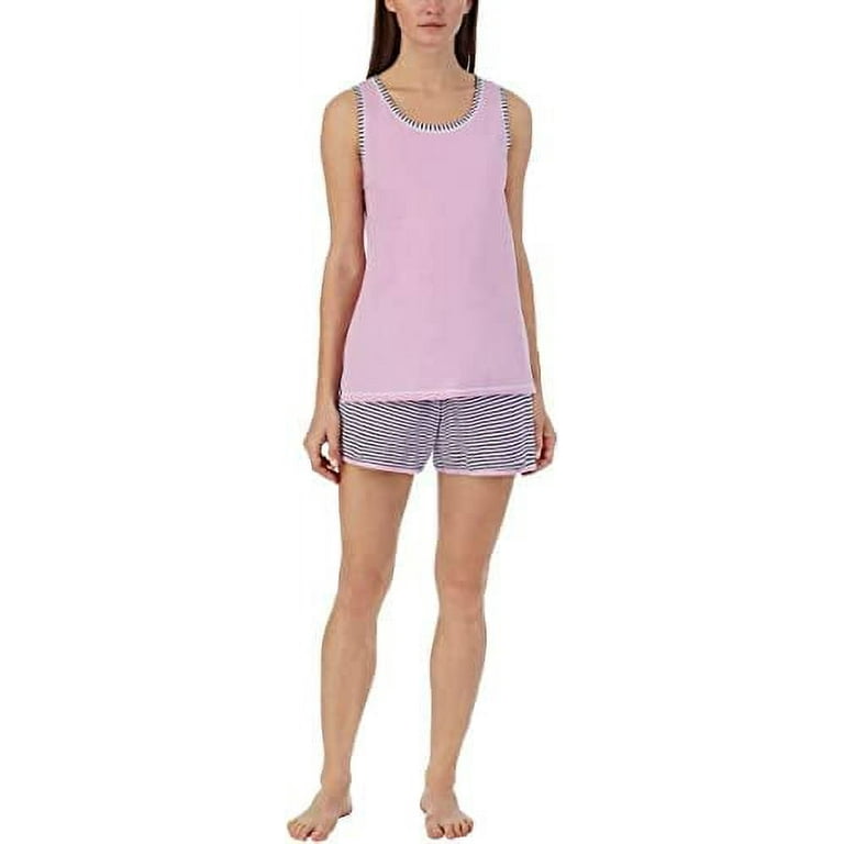 Carole Hochman Women’s 4-Piece Pajama Set – Tank, Tee, Shorts & Capri, Cotton Jersey