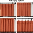 thumbnail image 3 of Desert Orange Faux Linen Room Darkening Curtains for Bedroom & Living Room Curtains (1 Panel), 50W X 84L, 3 of 10