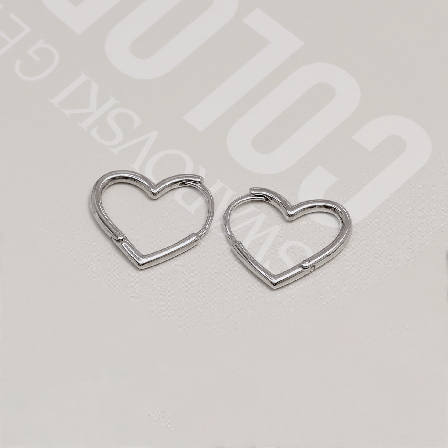 LeCalla 925 Sterling Silver Jewelry Small Love Heart Huggie Hoop Earrings for Women and Teen 22MM