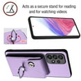 thumbnail image 6 of Designed for Samsung Galaxy A53 5G Case Wallet Credit Card Holder with Rotation Finger Ring Kickstand, Hidden Pocket Anti-Scratch PU Leather Shockproof Protective Cover for Galaxy A53 5G, Purple, 6 of 7