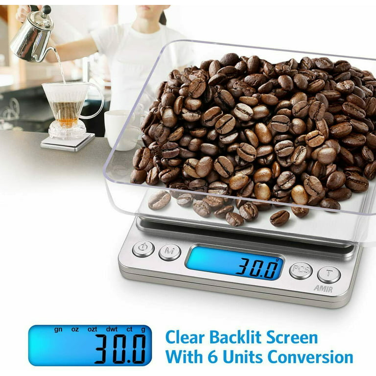 Electronic Mini Digital Weight for Kitchen, LED Display, Coffee