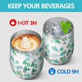 thumbnail image 4 of 12oz Stemless Wine Tumblers Green Christmas Tree and Text Pattern Vacuum Insulated Stainless Steel Travel Tumbler Cups Mug with Lid and Straw for Champaign,Cocktail,Beer with Cleaning Brush, 4 of 5