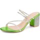 thumbnail image 1 of Women's Strappy Rhinestone Block Heel Slide Sandals Green US 5/UK 3/EU 36, 1 of 6