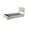 thumbnail image 3 of Twin Size Hydraulic Storage Bed With Modern Upholstered Touch In Beige Body And Feature, 3 of 6
