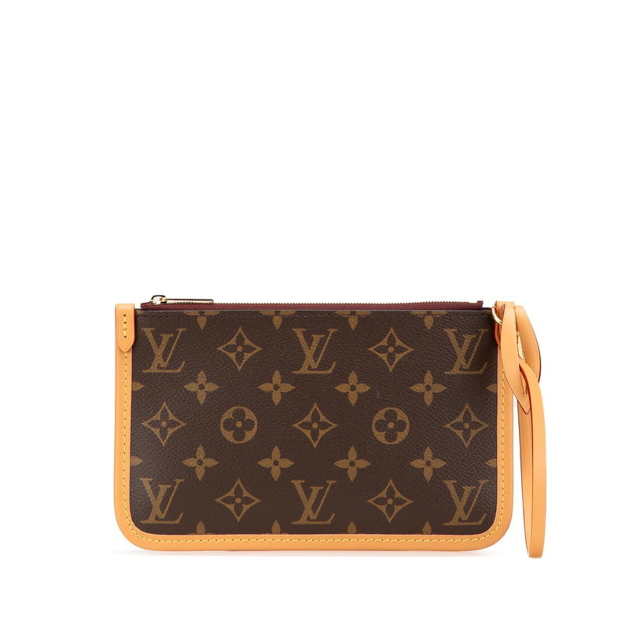 Pre-Owned Louis Vuitton Monogram Carryall NMPM Accessory Pouch M46203 Brown Leather... (Good)