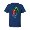 thumbnail image 2 of Wild Bobby, Trippy Neon Melting Skulls Men's Graphic T-Shirt, Royal, 4XL, 2 of 3