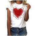 thumbnail image 2 of Otvok Valentine'S Day Tops Gifts for Women T-Shirt Funny Letter Print Short Sleeve Blouse, 2 of 6