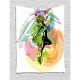 thumbnail image 1 of Abstract Woman Tapestry, Colorful Creative Dancing Girl Concept Urban Modern Strokes, Wall Hanging for Bedroom Living Room Dorm Decor, 40W X 60L Inches, Lime Green and Multicolor, by Ambesonne, 1 of 2