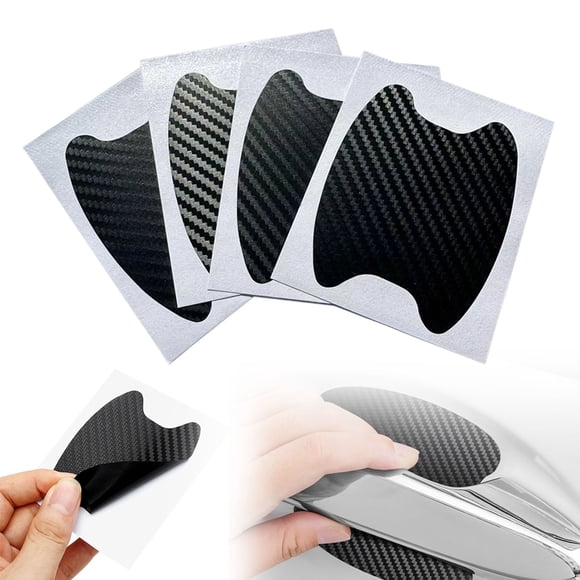 3M Door Edge Protection Film, Clear Paint Protection, Anti-Scratch Self-Healing Guard for Cars | Universal Fit for Door Handle Cups & Edges, 4 Pcs (Carbon Fiber), Black, Protection Film