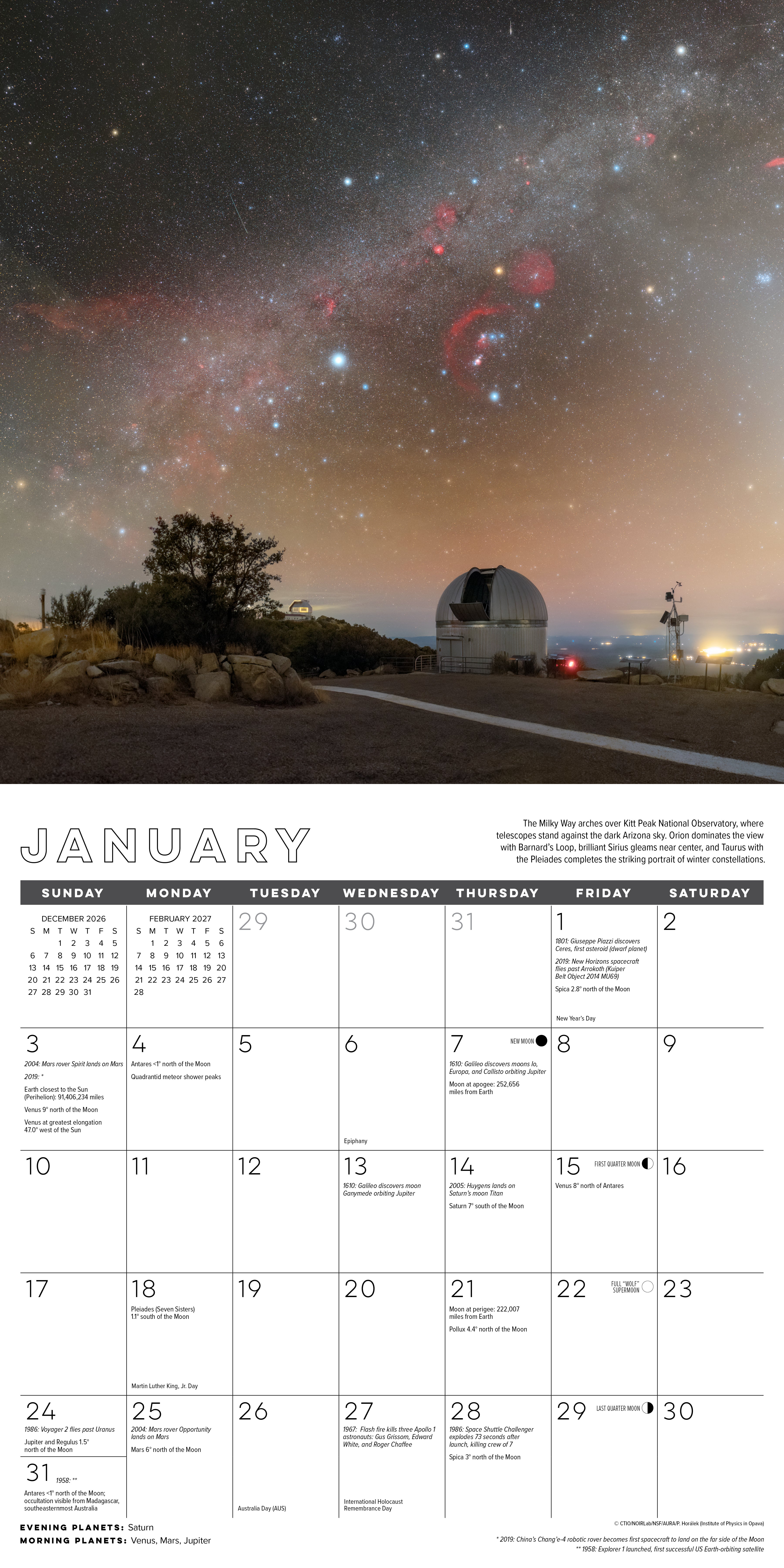 Willow Creek Press, Astronomy 2027 Wall Calendar