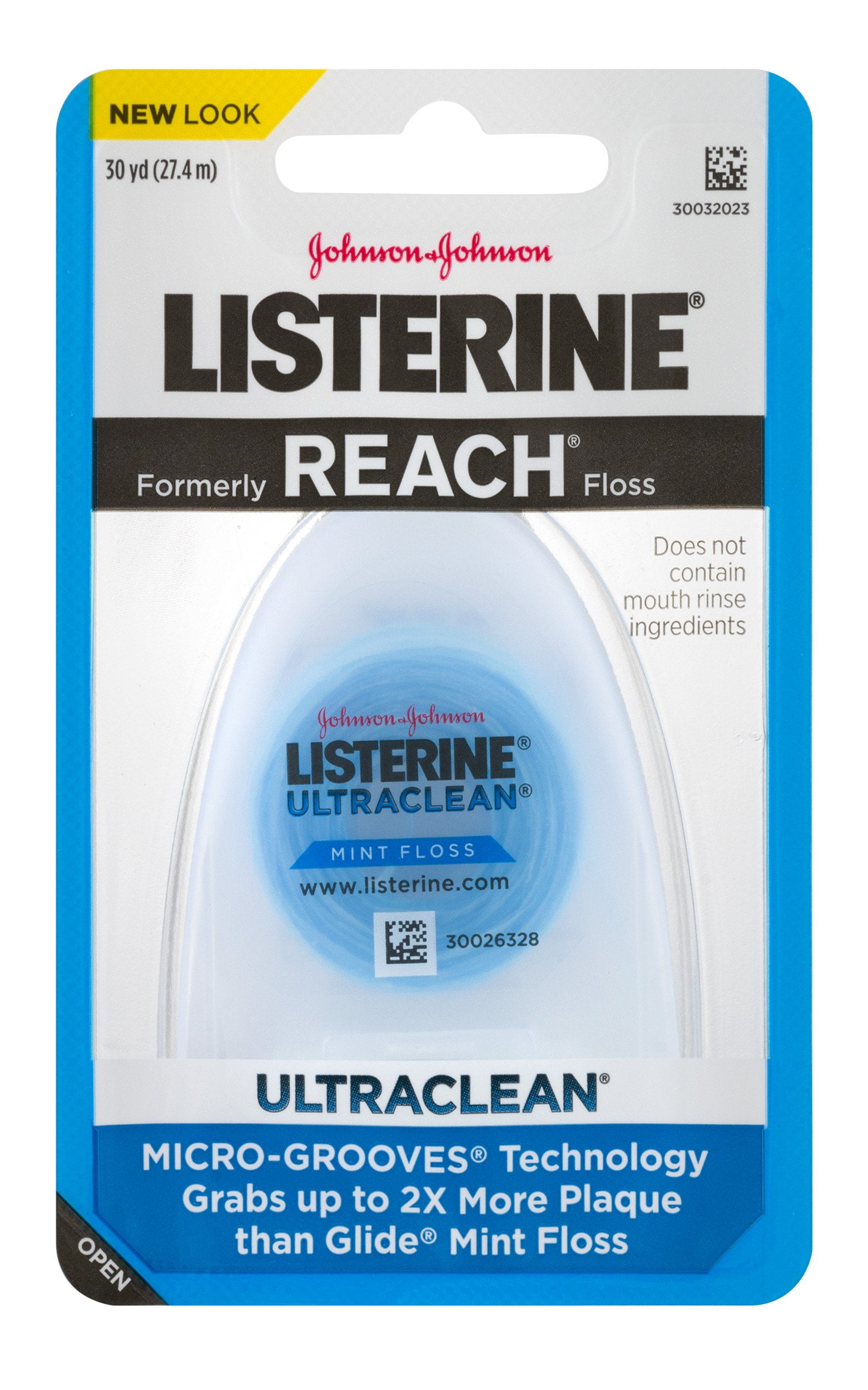 Listerine Ultraclean Mint Floss with Micro-Grooves Technology 30 YD Pack of 3