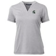 thumbnail image 2 of Women's Cutter & Buck Heather Gray Michigan State Spartans Forge Blade V-Neck Top, 2 of 3