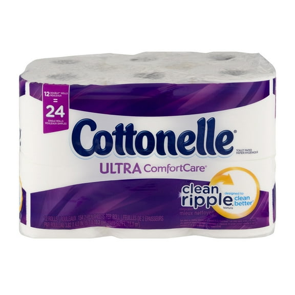 Cottonelle Ultra Comfort Toilet Paper, 12 Double Rolls, 154 Sheets per Roll (1,848 Total)