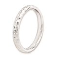 thumbnail image 4 of 925 Sterling Silver Polished Patterned Stackable Rhodium Ring Size 9 Stackable Ring for Women, 4 of 9
