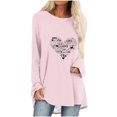 thumbnail image 2 of Promotions d'Été! Aqestyerly Pull Décontracté Imprimé pour Femmes Saint-Valentin Manches Longues Col Rond, 2 of 4