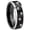Black 2 Tone Beveled Edge, variant on Paw Print Design Concave Black Tungsten Men Ring 10MM
