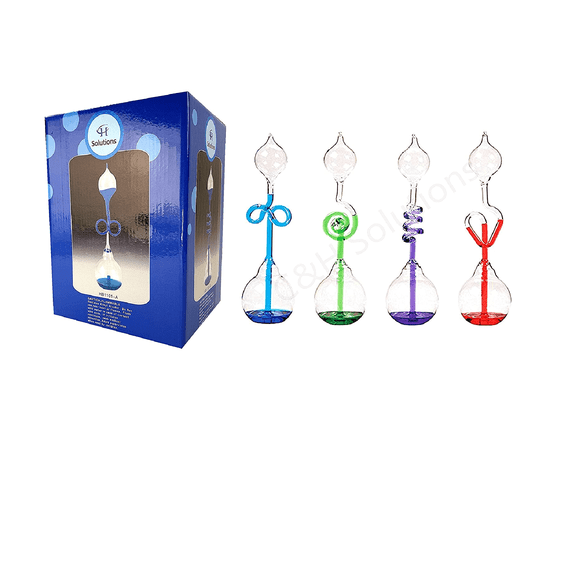 Glass Science Energy Transfer, Children Science Experiment, Love Birds Meter Hand Boiler 4 Pcs (Red&GreenBlue&Purple) with Customized styrofoam Extra Protection, 4 Pcs in 1 Color Box