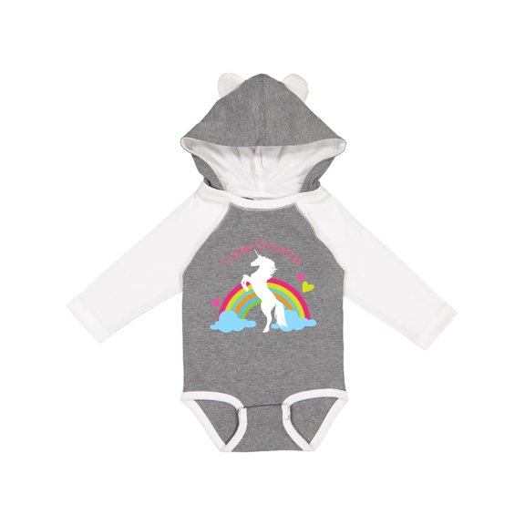 Inktastic I Love Unicorns rainbow Boys or Girls Long Sleeve Baby Bodysuit