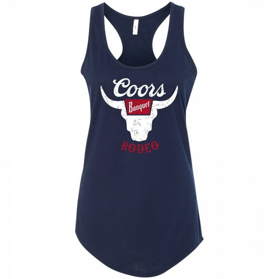 Coors 859332-xlarge Banquet Rodeo Logo Navy Colorway Racerback Tank Top for Womens, Blue - Extra Large