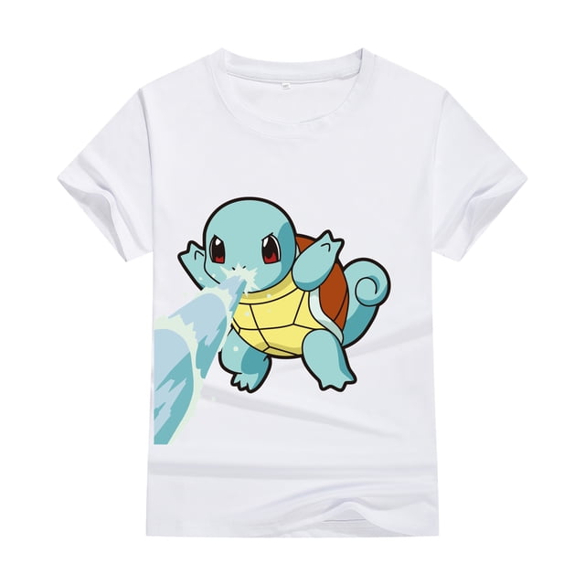 Camiseta de algodón de Pokémon Squirtle para niños, ropa de Manga corta, Tops de dibujos animados para bebés