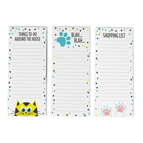 Inkdotpot Pack of 3 Magnetic Fridge To-Do List Notepads- Magnetic Memo Pads For Refrigerator-(50 Sheets Each)-F9