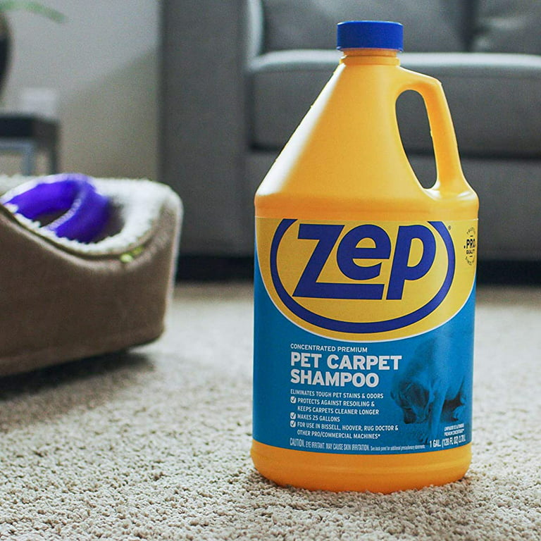 Zep Premium Pet Carpet Shampoo - 1 Gallon (Case of 4) ZUPPC128 -  Concentrated Pro Formula Removes Tough Pet Stains and Odors 