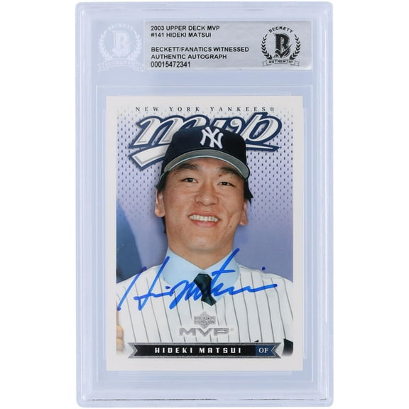 Hideki Matsui New York Yankees Autographed 2003 Upper Deck MVP #141 Beckett Fanatics Witnessed Authenticated Rookie Card - Fanatics Authentic Certified