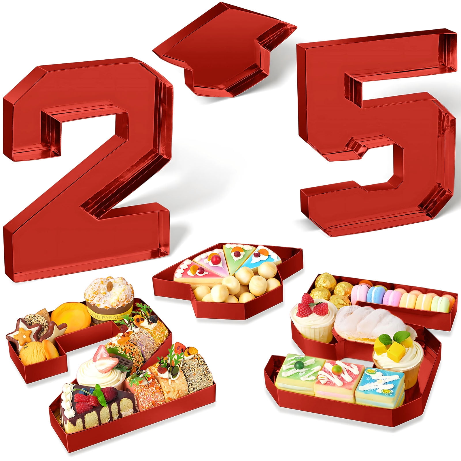 Graduation Number Charcuterie Board, 2025 10in Grad Tray, Fillable ...