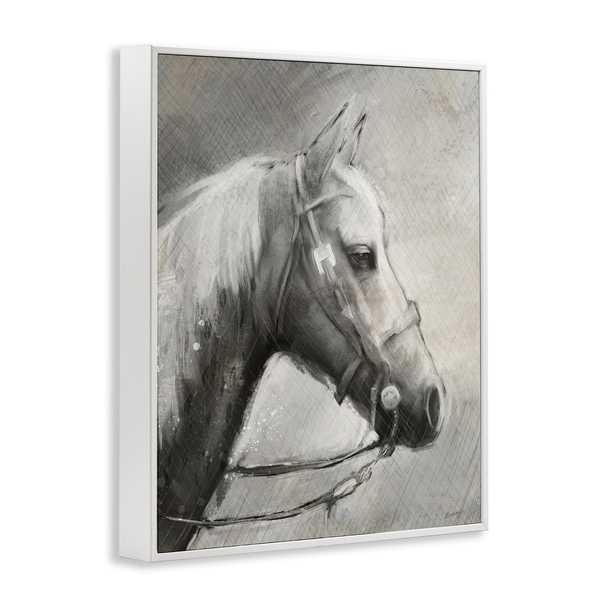 Stupell Industries Modern Ranch Horse White Framed Giclee Art, design by Chad Barrett