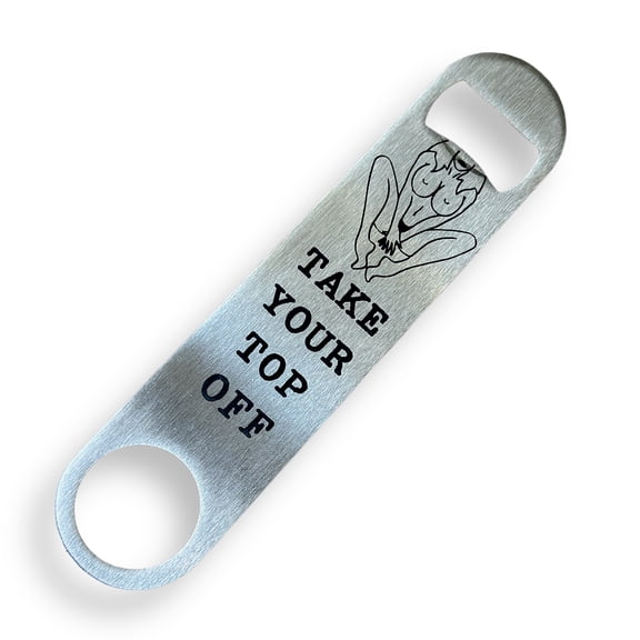 Hip Flask Plus Take Your Top Off Stainless Steel Bottle Opener