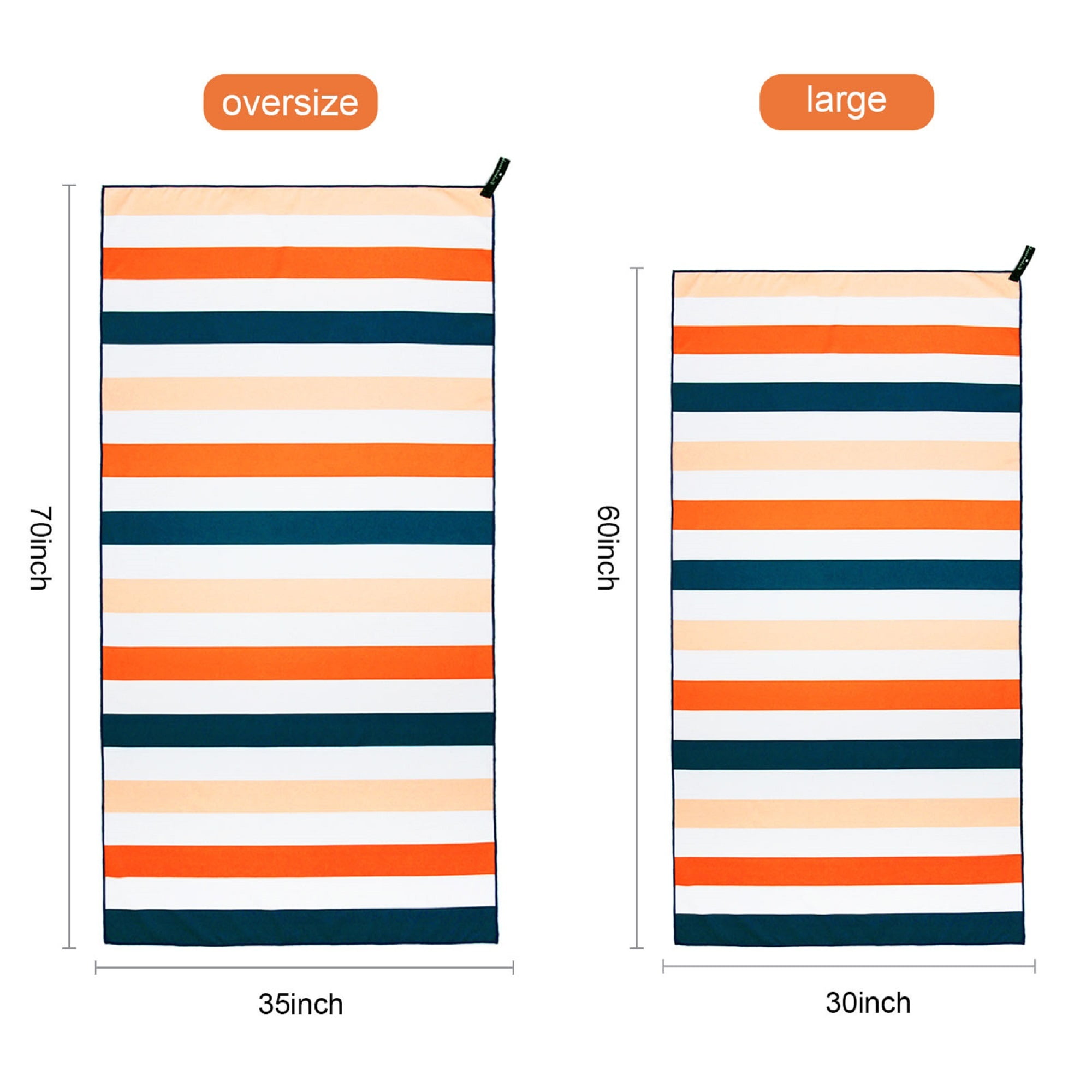 Exclusivo Mezcla Microfiber Quick Dry Beach Towel Set, Oversized Sand Free Beach Towel for Travel/ Camping/ Sports (6-Pack, 35"X70") - Super Absorbent, Compact and Lightweight