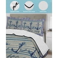thumbnail image 3 of Twin XL Quilt Bedding Set, Nautical Archor Reversible Summer Quilt 3 Pieces, Vintage Country Ocean Archor Blue Stripes Lightweight Bedspreads Coverlets with 2 Pillow Shams for All Seasons, 3 of 5
