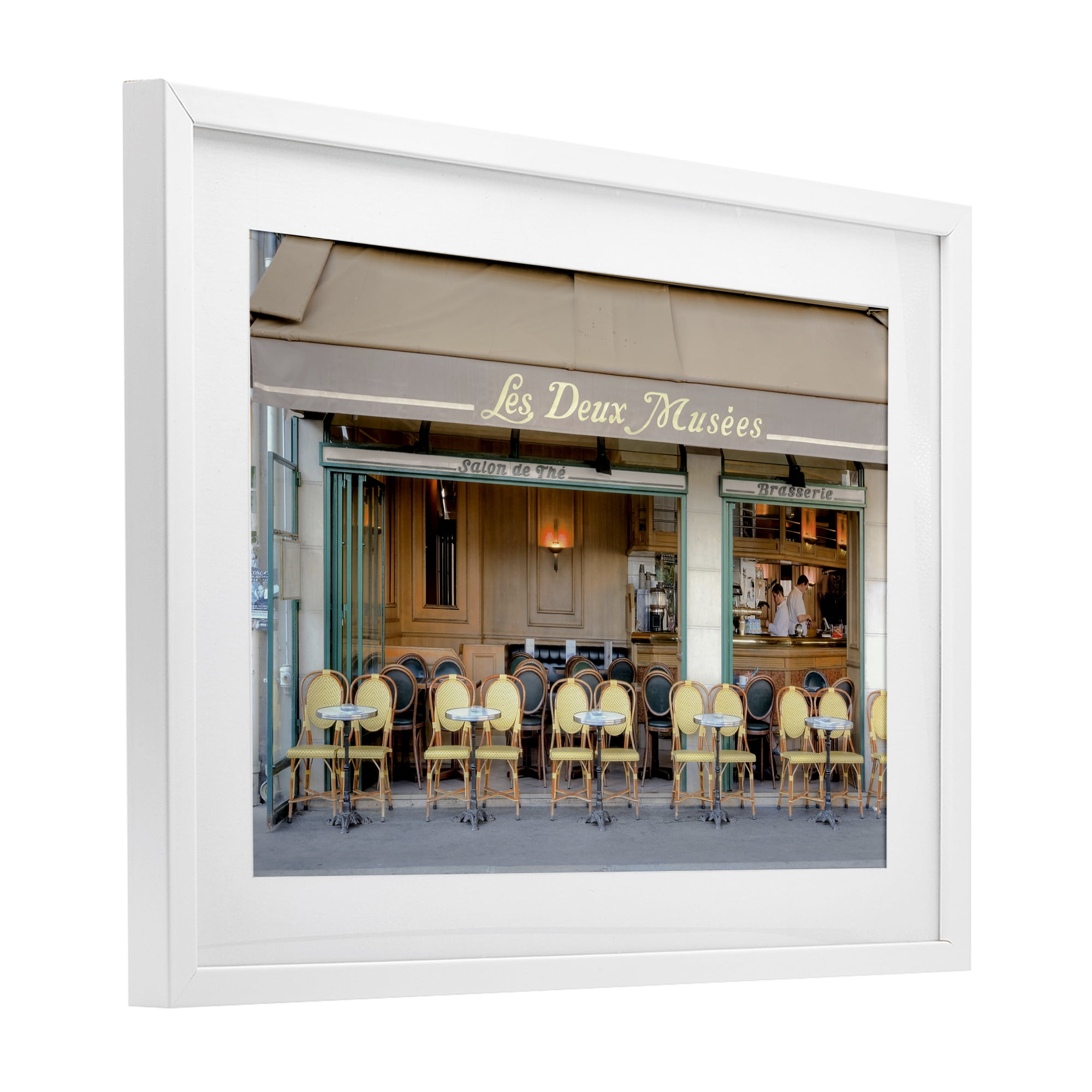 Stupell Industries Parisian Outdoor Seating Cafe White Framed Print Under Glass, design by Alan Blaustein