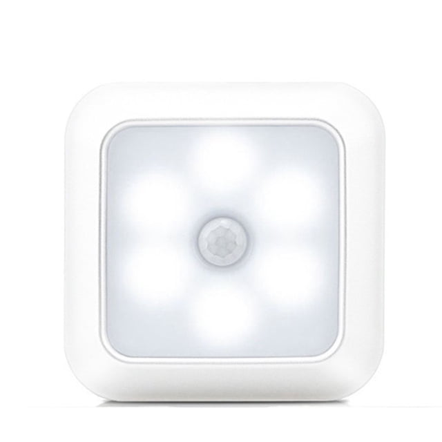 6 LED Night Light Motion Sensor Wall Closet Cabinet Stair Wireless Lamp for Home