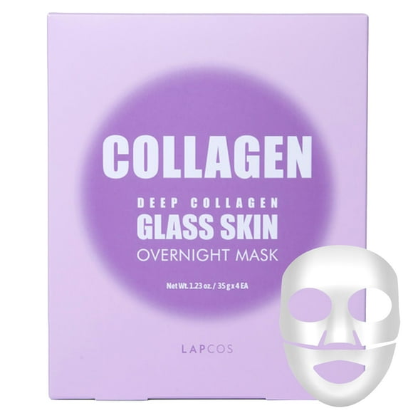 Máscara nocturna LAPCOS Deep Collagen Glass Skin con Rose PDRN