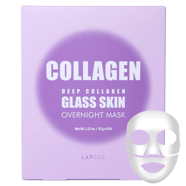Máscara nocturna LAPCOS Deep Collagen Glass Skin con Rose PDRN