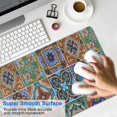 thumbnail image 4 of Long Mouse Pads for Desk,Brown Traditional Tile Pattern Desk Mats on Top Of Desks, Desk Mouse Pad Extra Large with 3mm Non-Slip Base and Stitched Edge for Gaming,Office,Work,Home 31.5"x11.8", 4 of 6